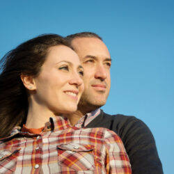 hopeful couple smiling during the COVID-19 outbreak | Reproductive Science Center of the San Francisco Bay Area