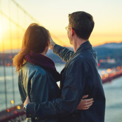 frozen eggs | RSC Bay Area | couple in front of Golden Gate bridge